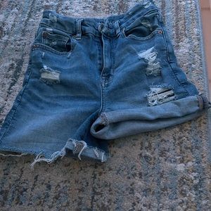 Ripped jean shorts